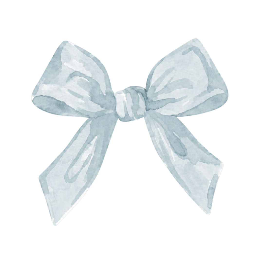 Light blue bow on a white background