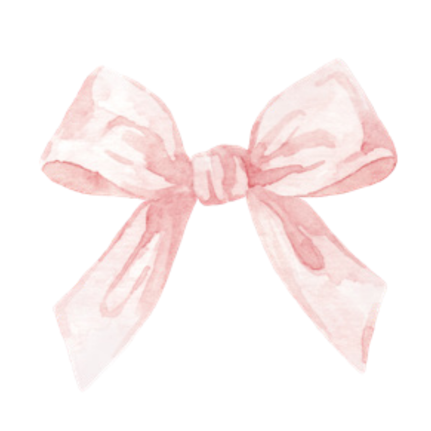 Pink bow on a white background